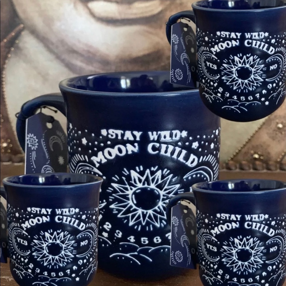 MOON CHILD OUIJA CUP SET OF 4.